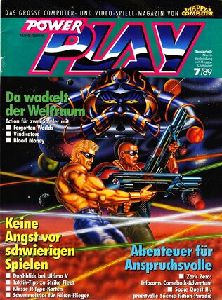 Titelblatt der Power Play 07/1989 (noch als Supelement der "Happy Computer")