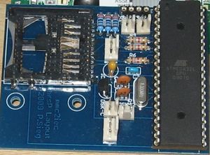 MMC2IEC (blau) bestückt mit ATMega 32L