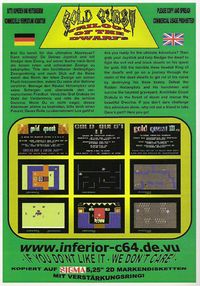 Backcover mit Screenshots und Kurzanleitung