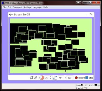 ScreenToGif-Aufnahmefenster über das Emulatorfenster gelegt.