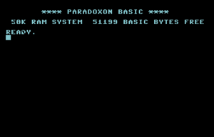 Paradoxon Basic Startbildschirm