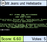 Mit Jeans und Hellebarde